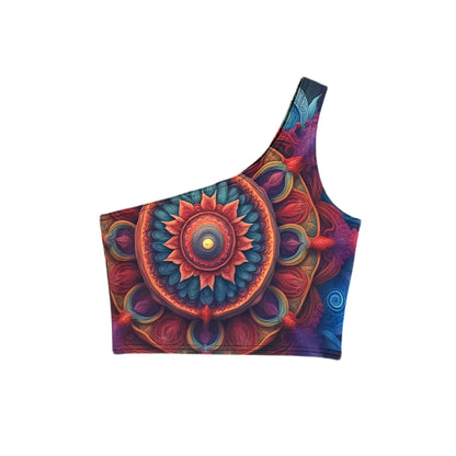 GardenDreams Mandala One-Shoulder Cropped Top