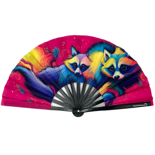 Nocturnal Raccoon Hand Fan
