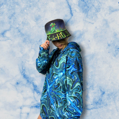 Symmetric Wave Unisex Hoodie - Recycled Material