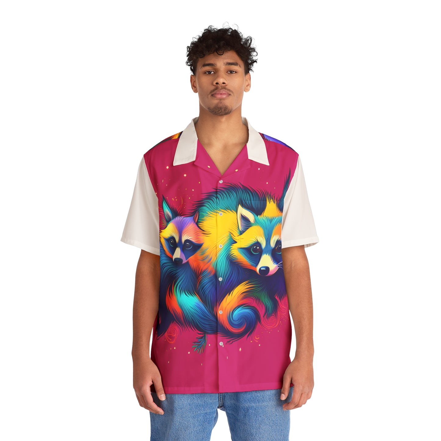 Nocturnal Raccoon Unisex Button Up Shirt