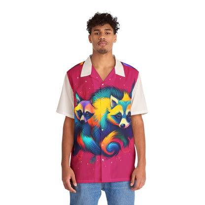 Nocturnal Raccoon Unisex Button Up Shirt