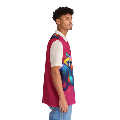 Nocturnal Raccoon Unisex Button Up Shirt