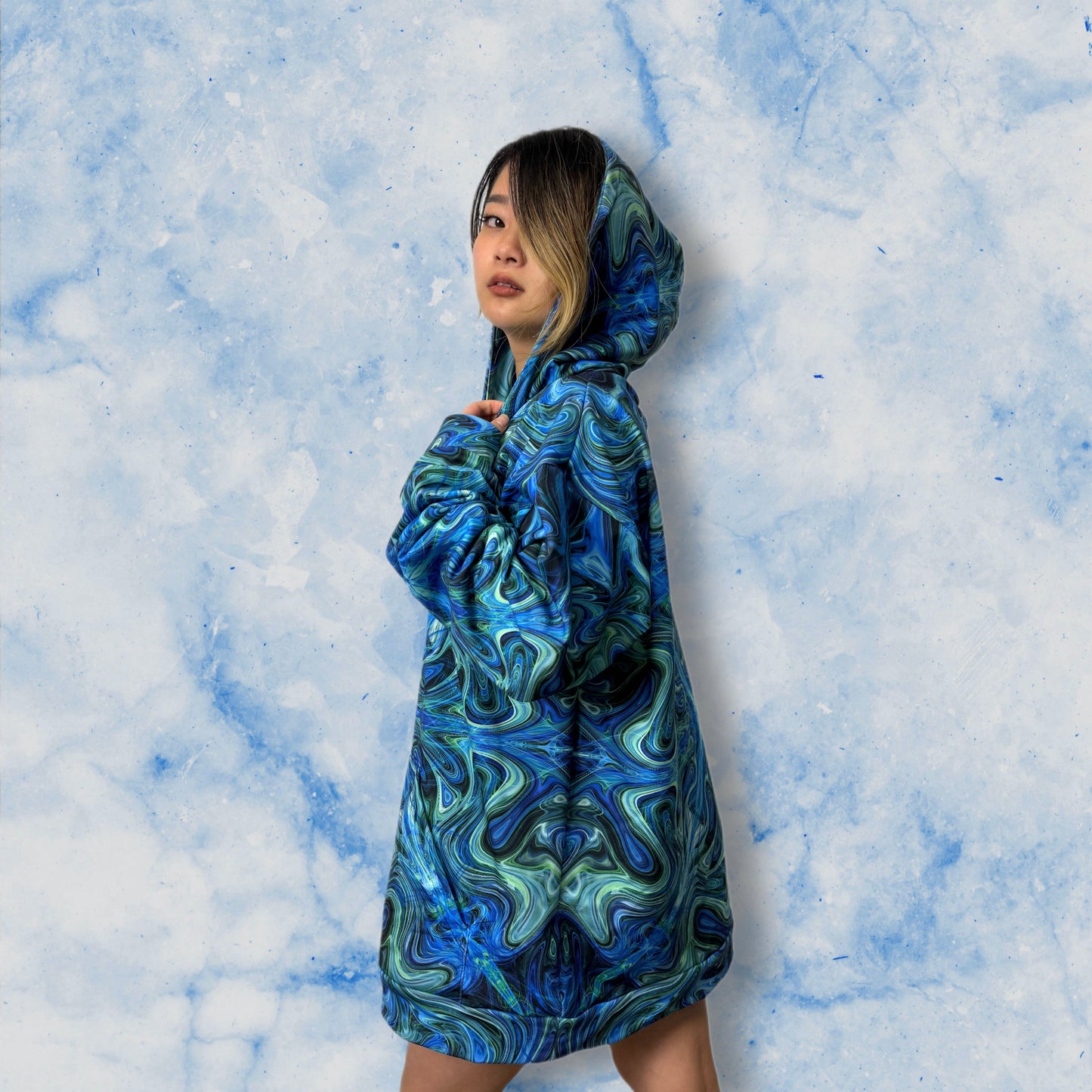 Symmetric Wave Unisex Hoodie - Recycled Material