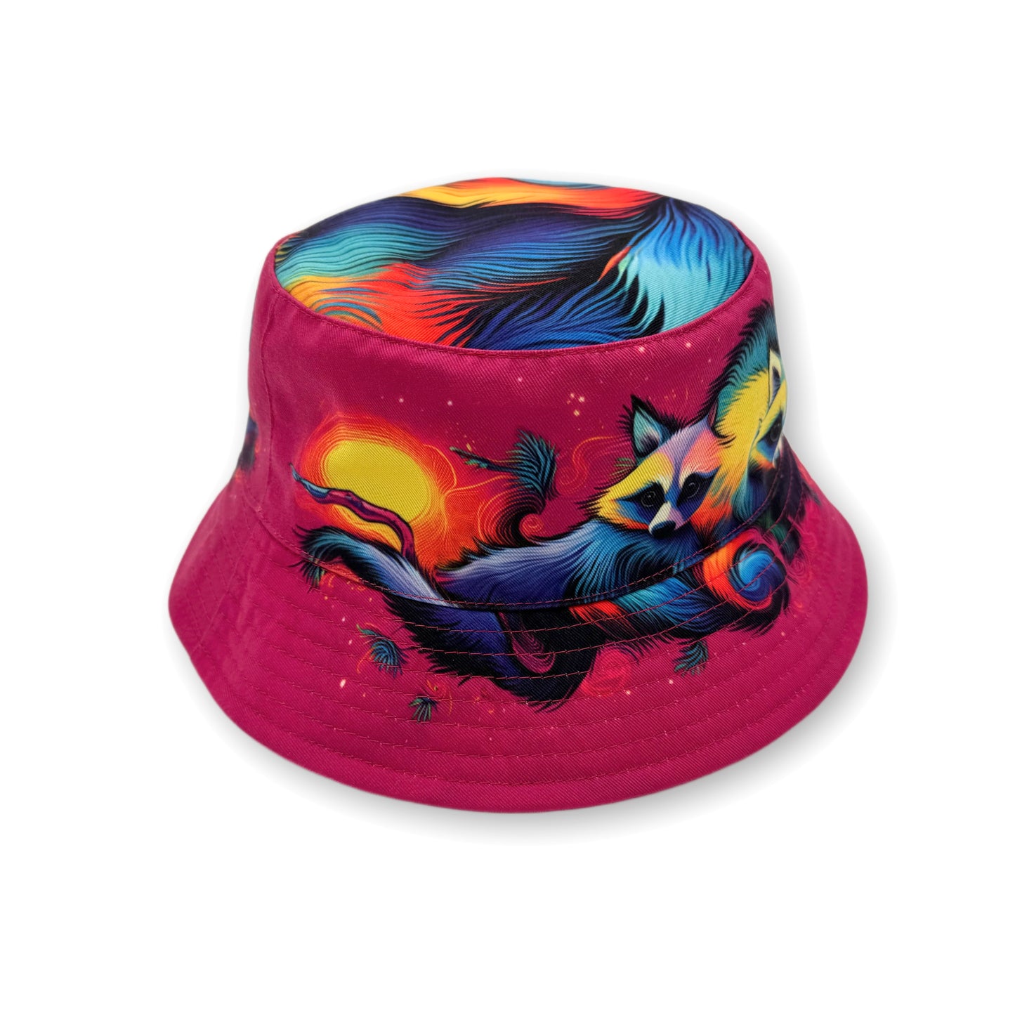 Nocturnal Raccoon Reversible Bucket Hat
