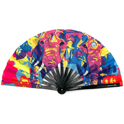 Trippy Elephant Hand Fan