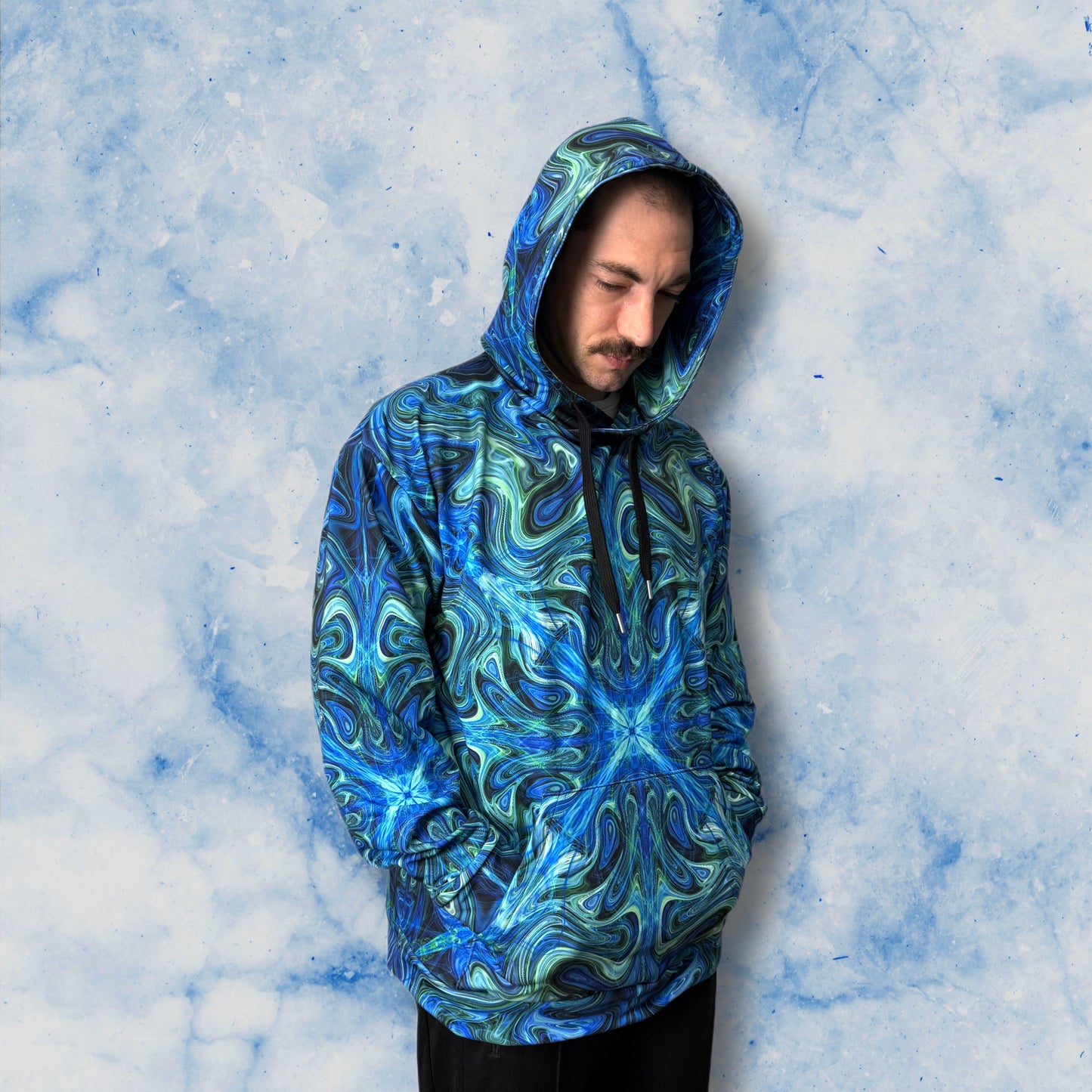 Symmetric Wave Unisex Hoodie - Recycled Material