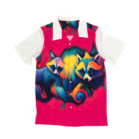 Nocturnal Raccoon Unisex Button Up Shirt