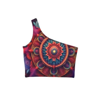 GardenDreams Mandala One-Shoulder Cropped Top