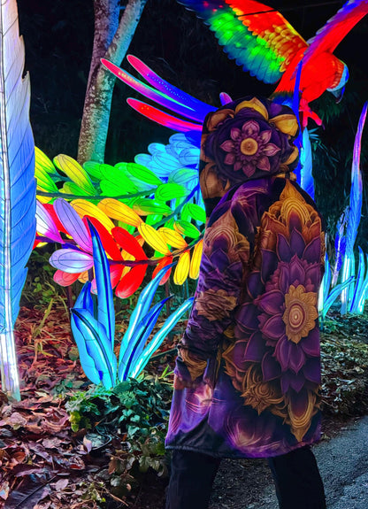Amethyst Dream Fleece Cloak, Mandala Rave Outfit