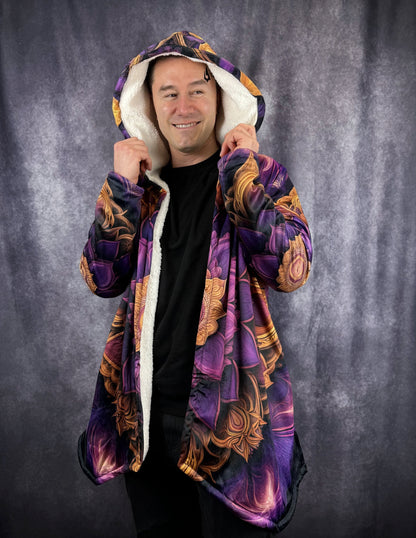 Amethyst Dream Fleece Cloak, Mandala Rave Outfit