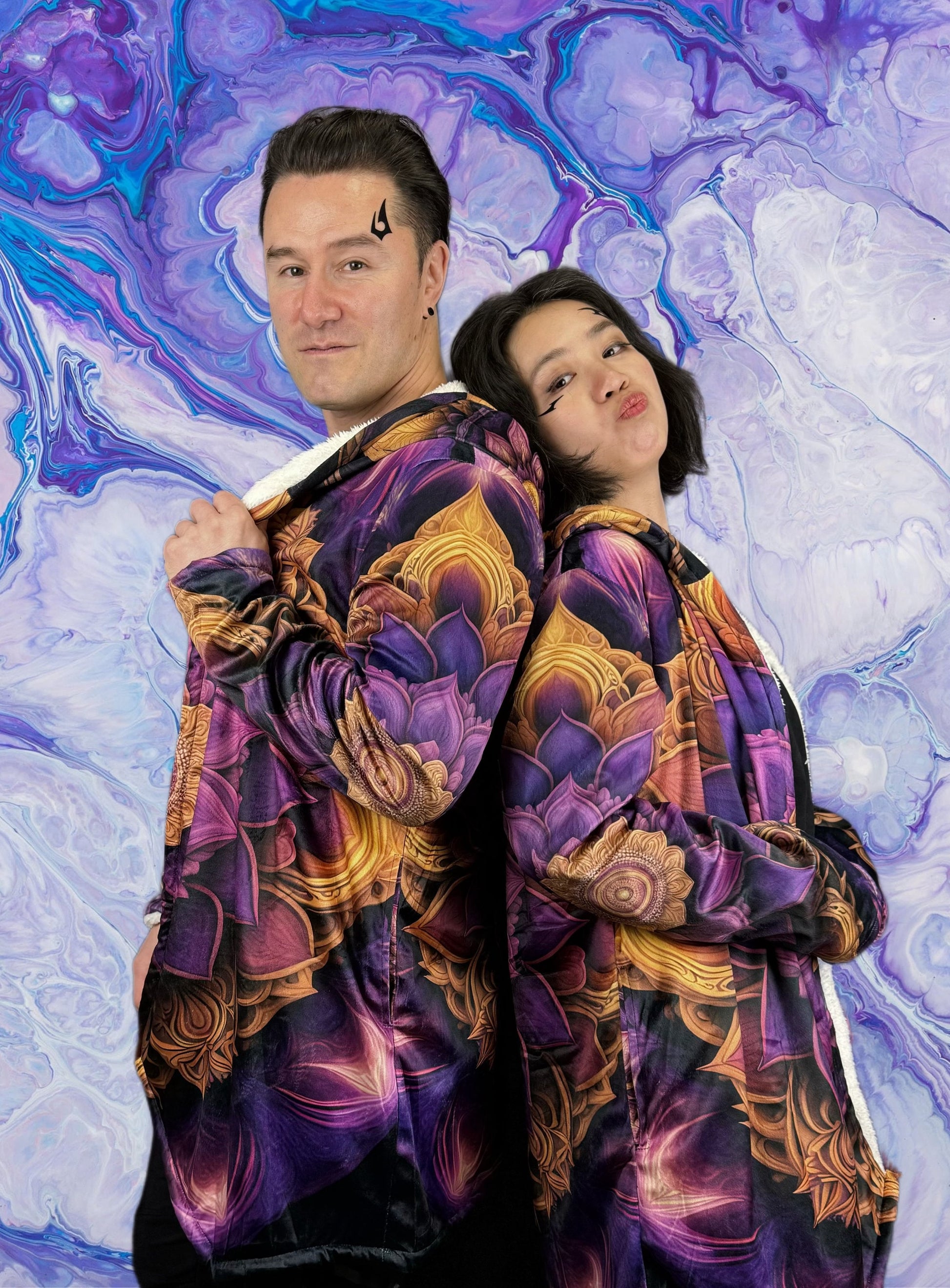Amethyst Dream Fleece Cloak, Mandala Rave Outfit
