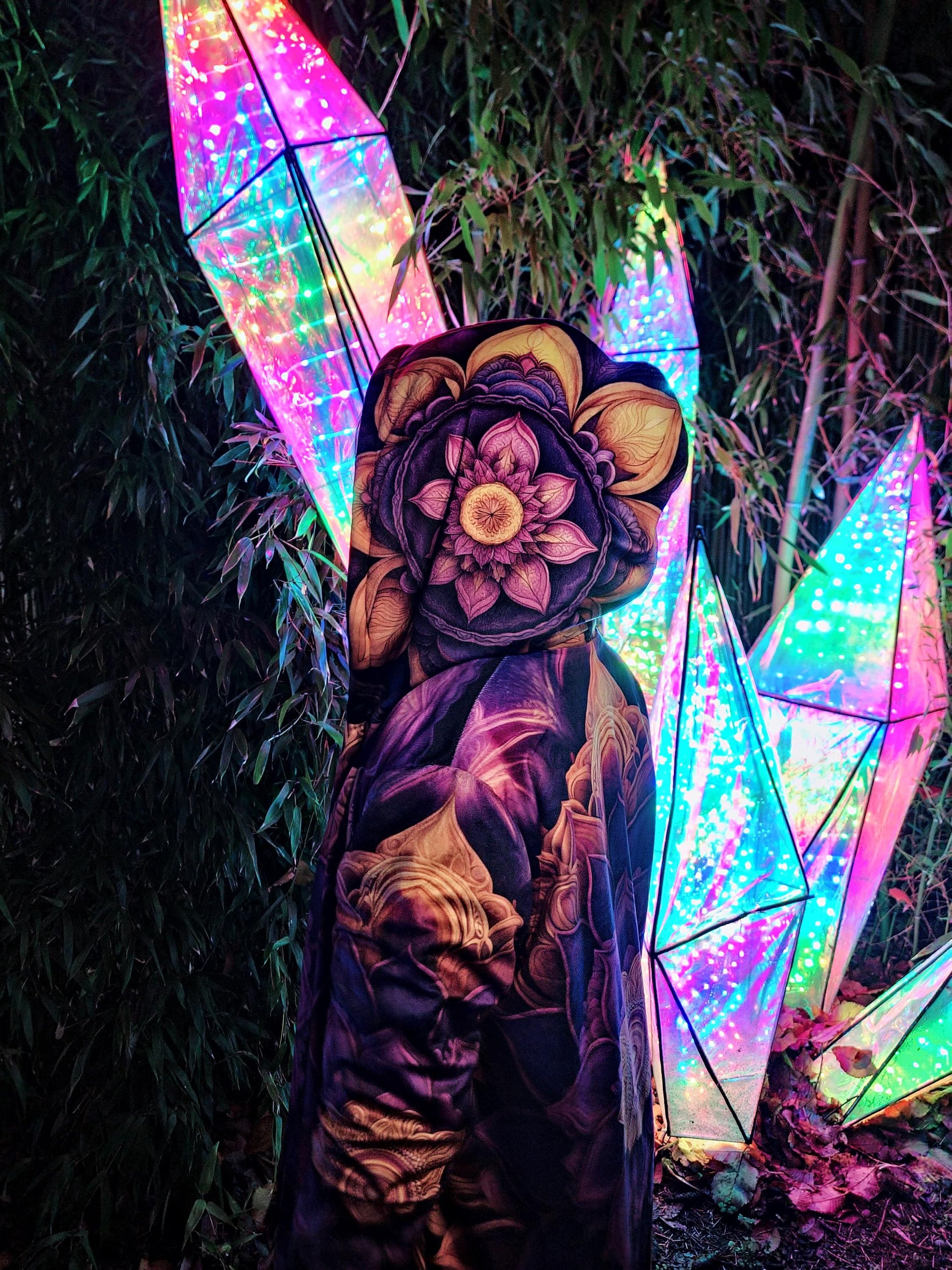 Amethyst Dream Fleece Cloak, Mandala Rave Outfit