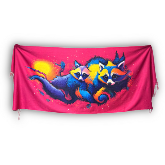 Nocturnal Raccoon Pashmina