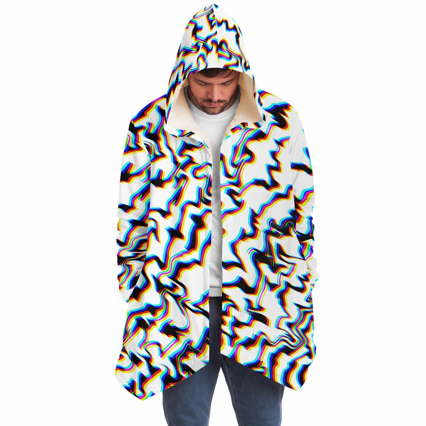 Crystal Dream Fleece Cloak, Trippy Rave Outerwear