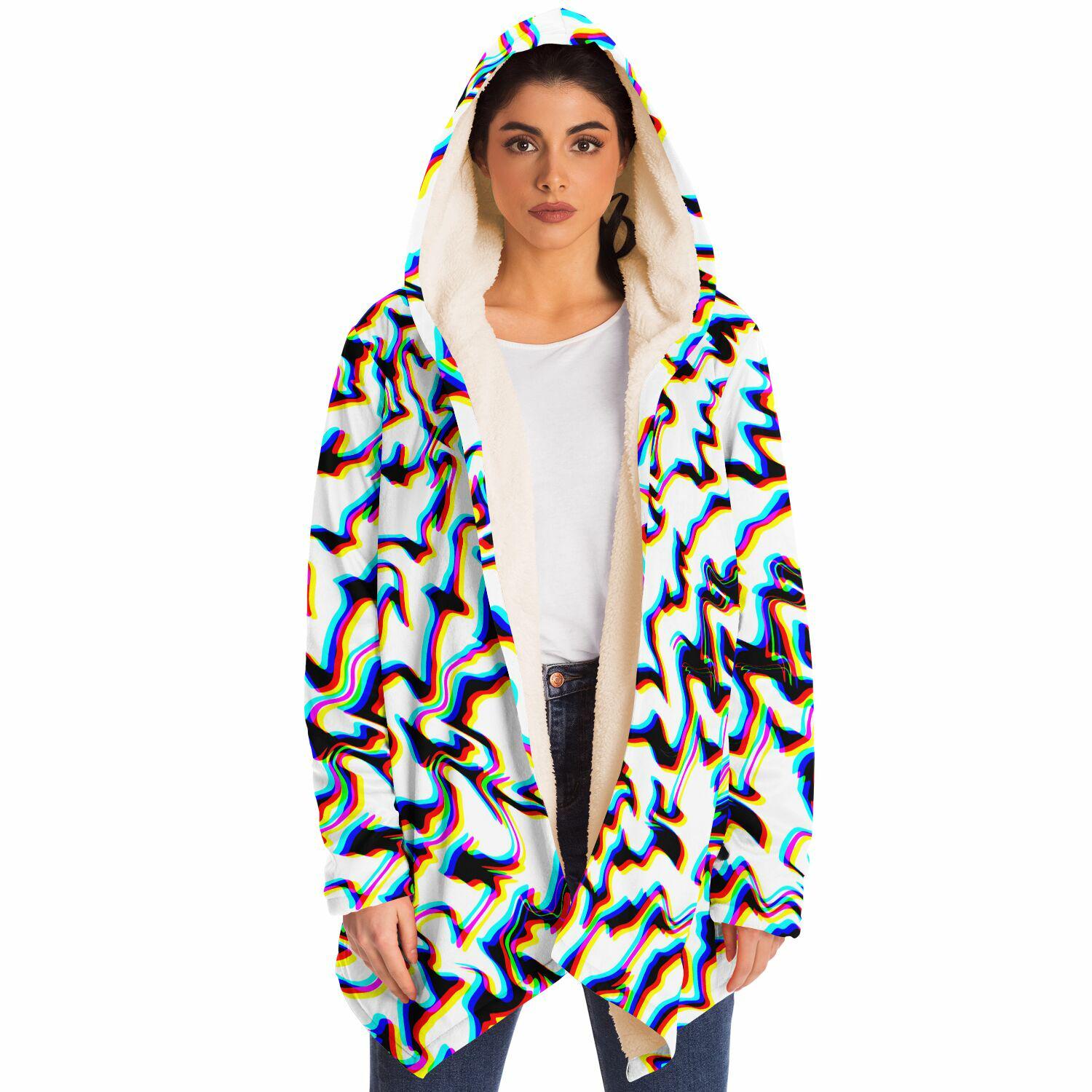 Crystal Dream Fleece Cloak, Trippy Rave Outerwear