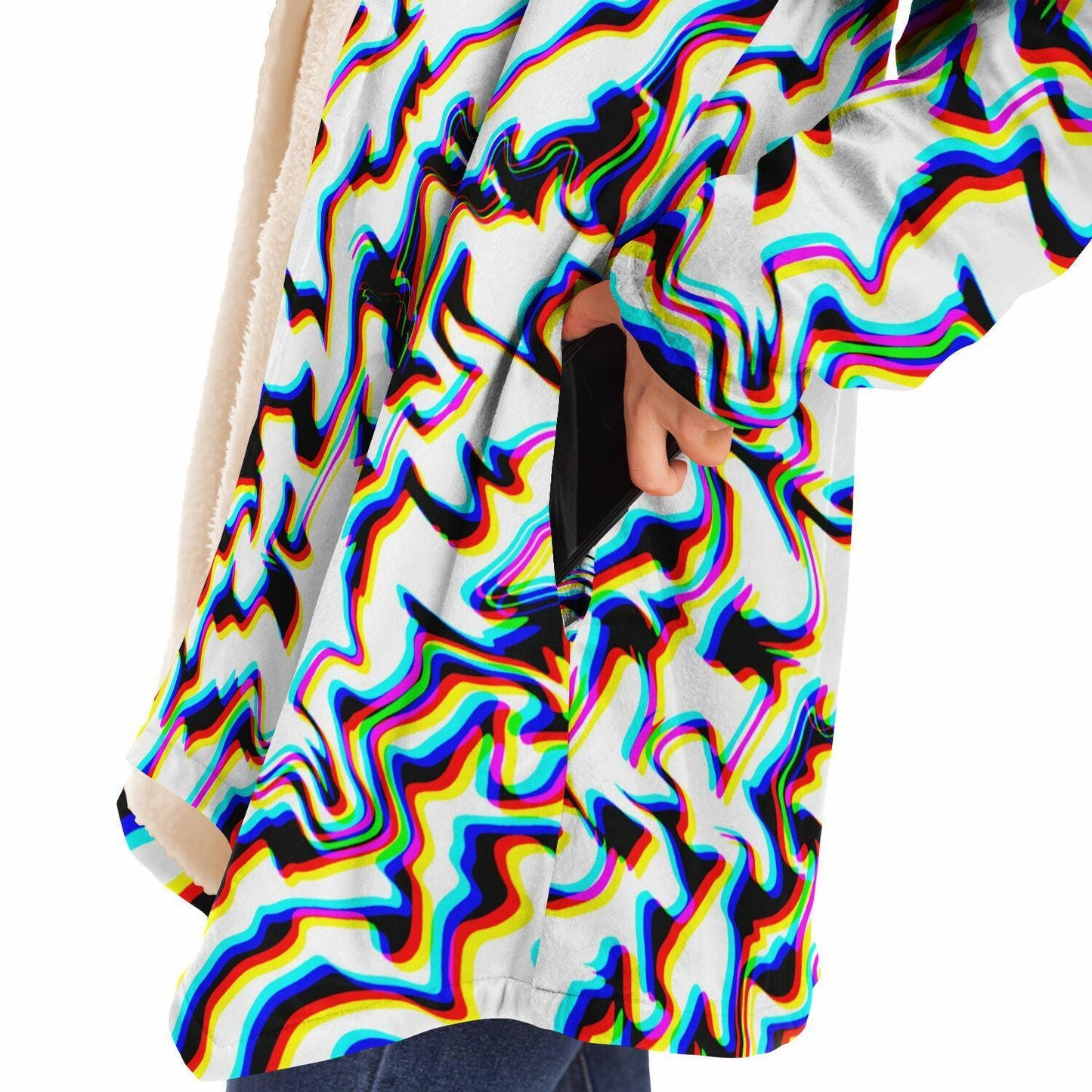 Crystal Dream Fleece Cloak, Trippy Rave Outerwear