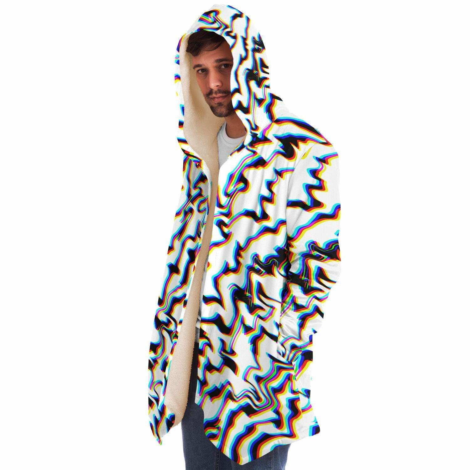 Crystal Dream Fleece Cloak, Trippy Rave Outerwear