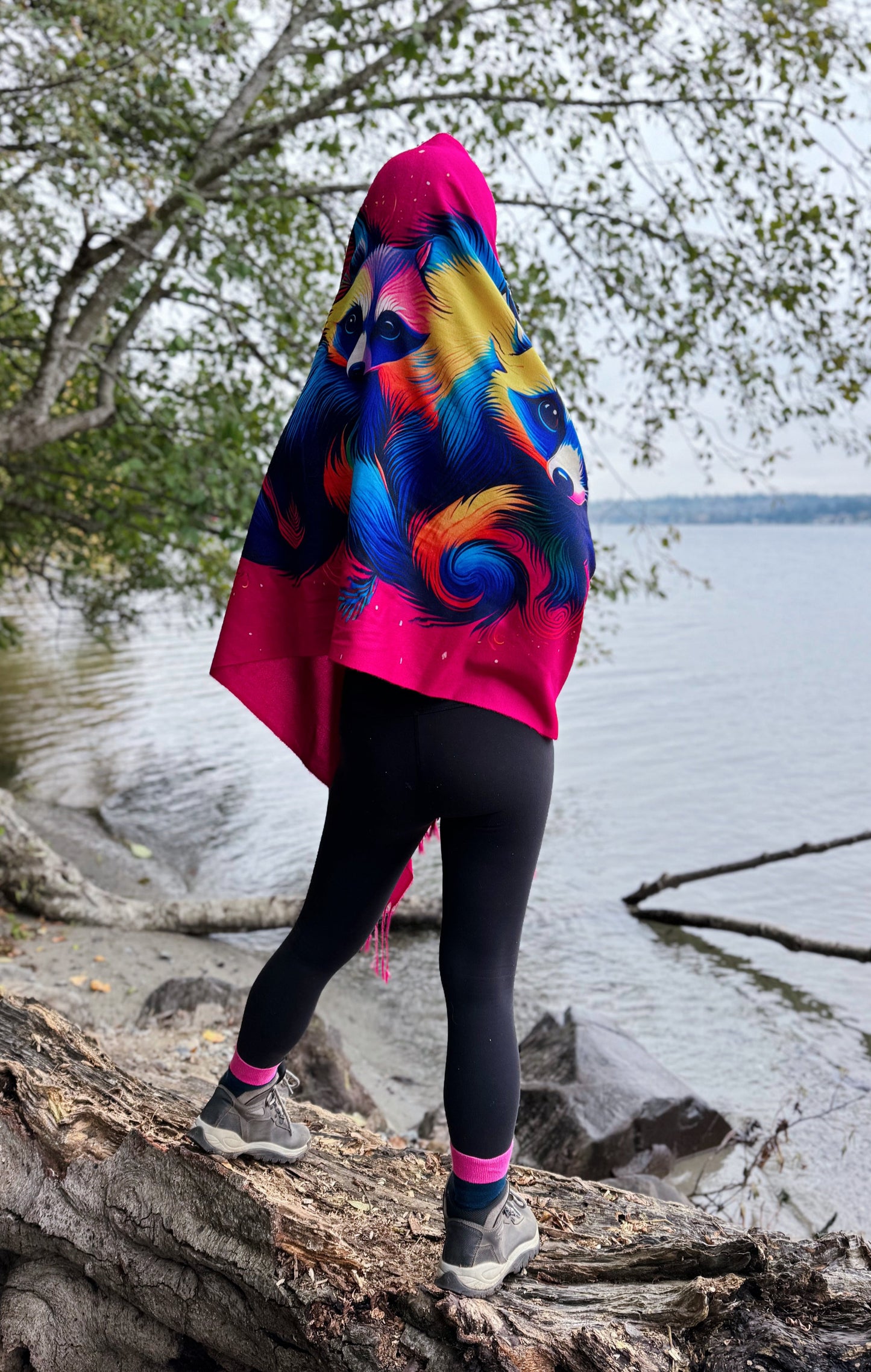 Nocturnal Raccoon Pashmina