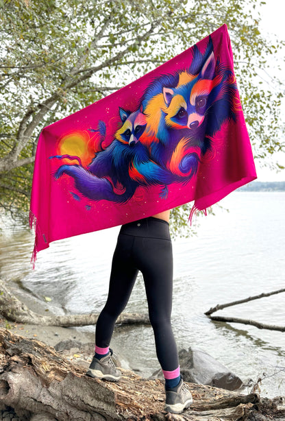 Nocturnal Raccoon Pashmina