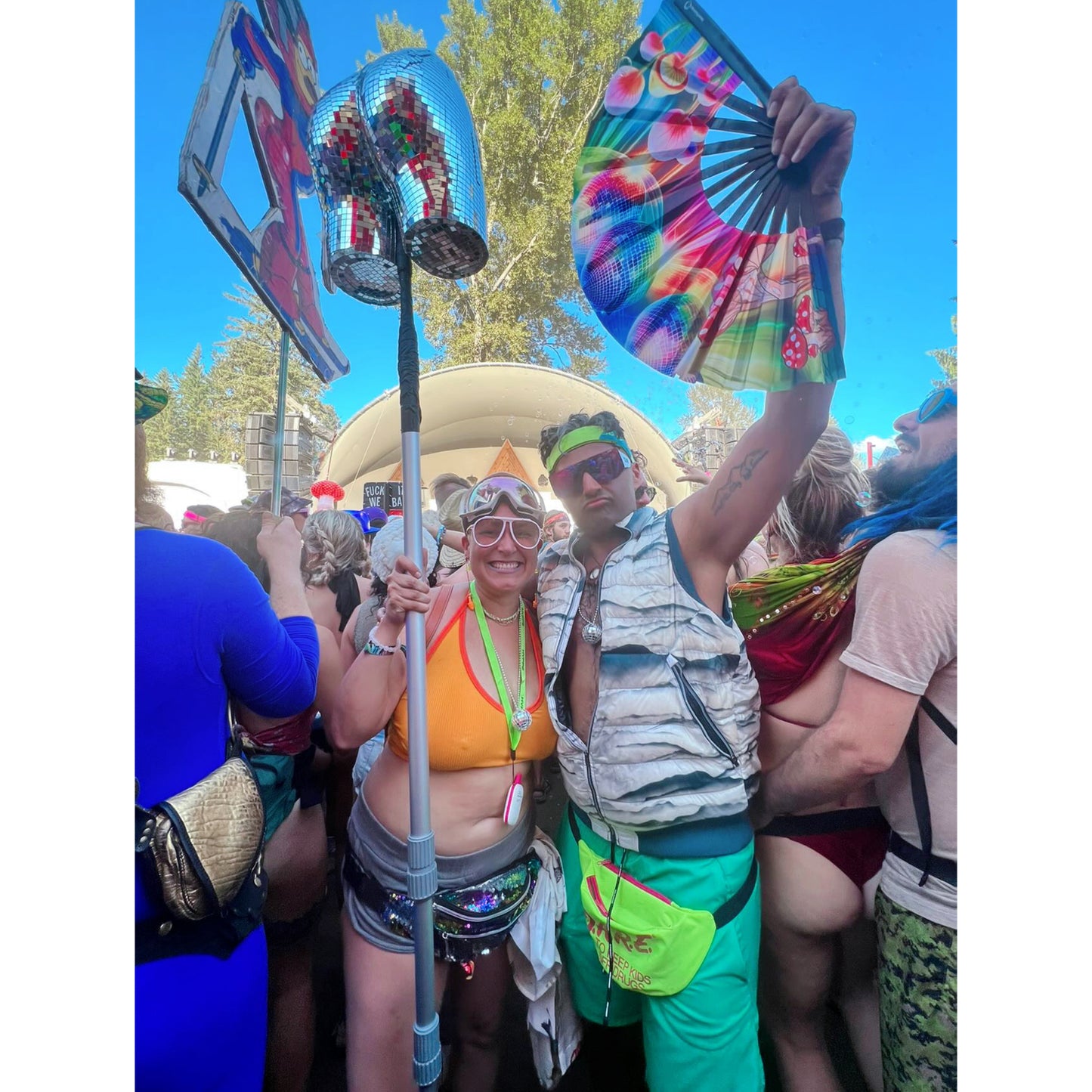Disco Mushroom Hand Fan