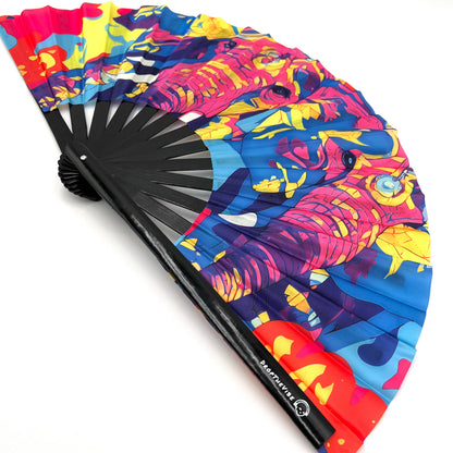 Trippy Elephant Hand Fan