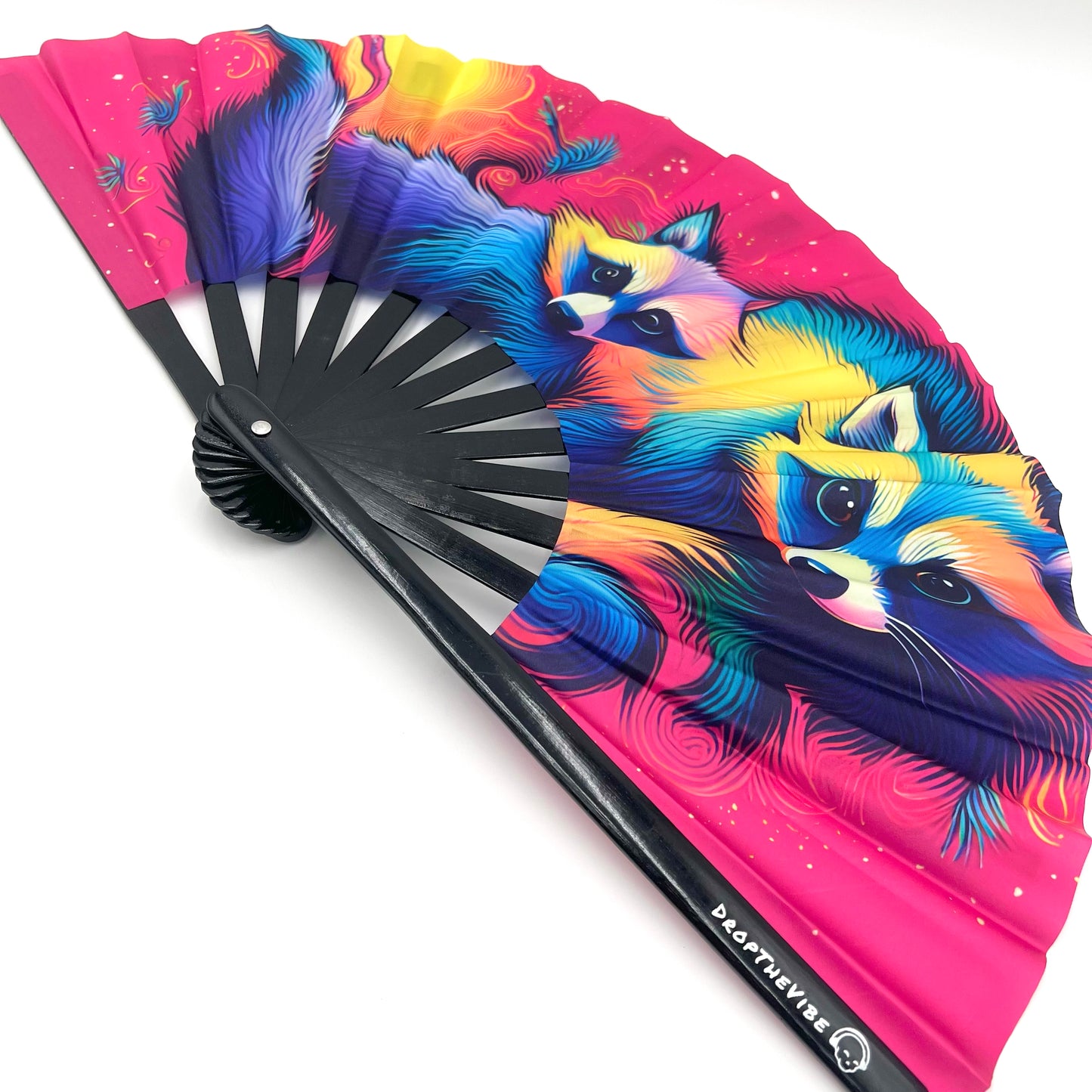 Nocturnal Raccoon Hand Fan
