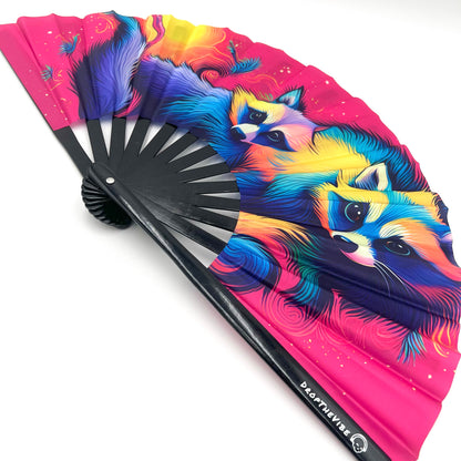 Nocturnal Raccoon Hand Fan
