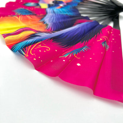 Nocturnal Raccoon Hand Fan