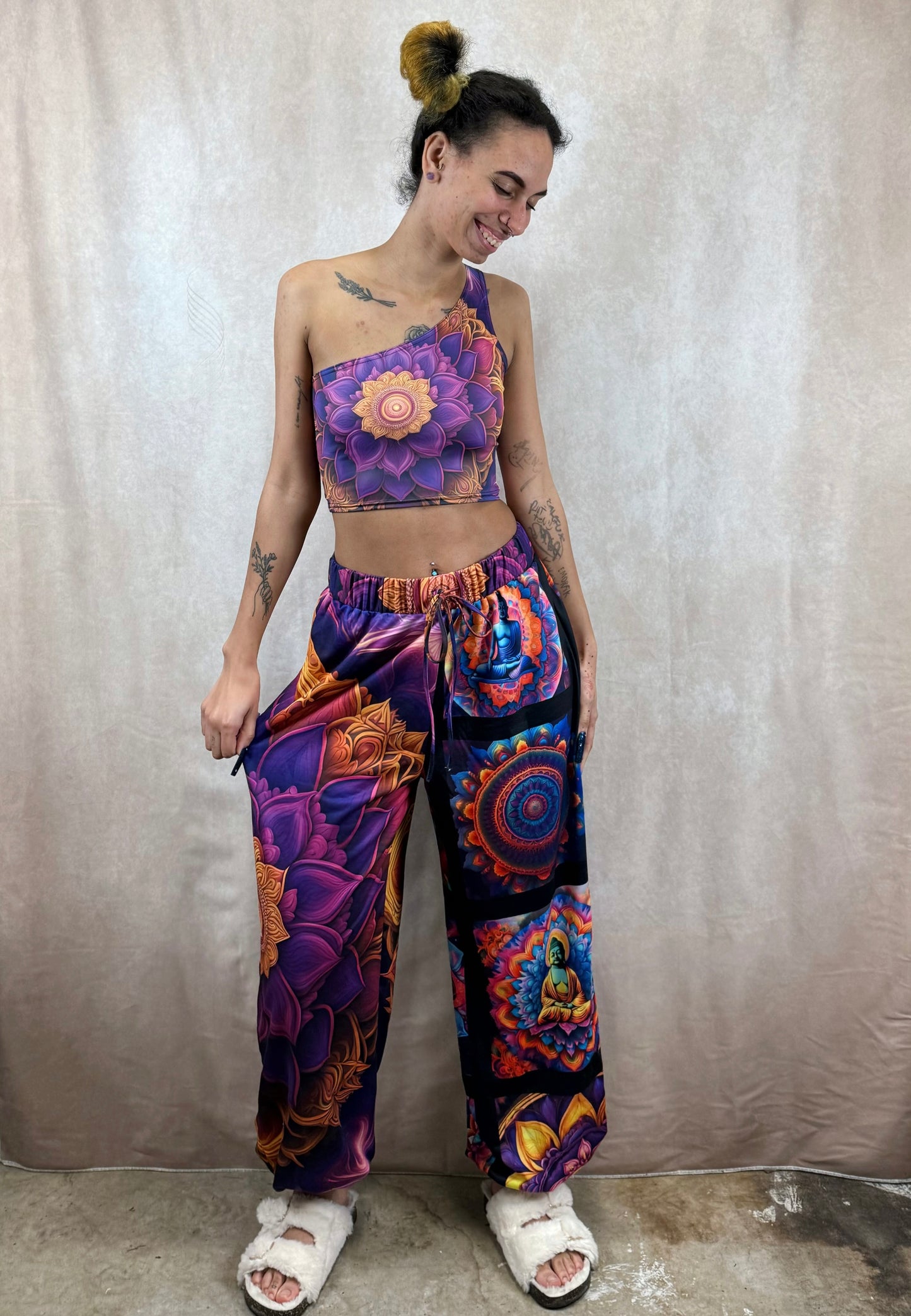 Amethyst Dream One-Shoulder Cropped Top