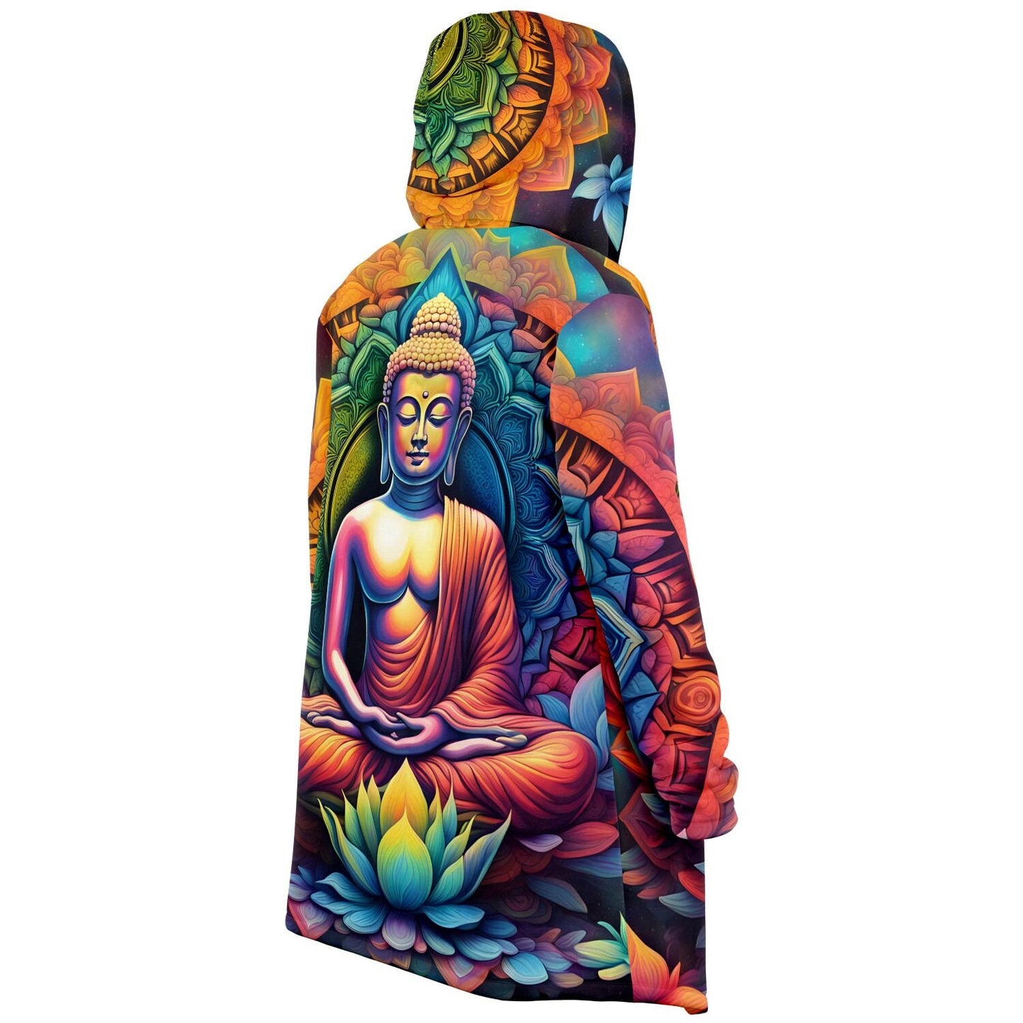 Lotus Buddha Cloak | Zen Cloak | Fleece Jacket | Rave Outerwear | Wook Outfit