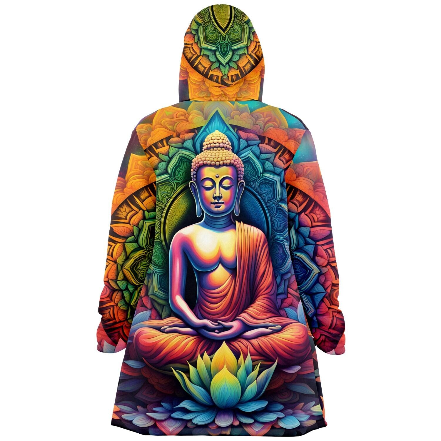 Lotus Buddha Cloak | Zen Cloak | Fleece Jacket | Rave Outerwear | Wook Outfit