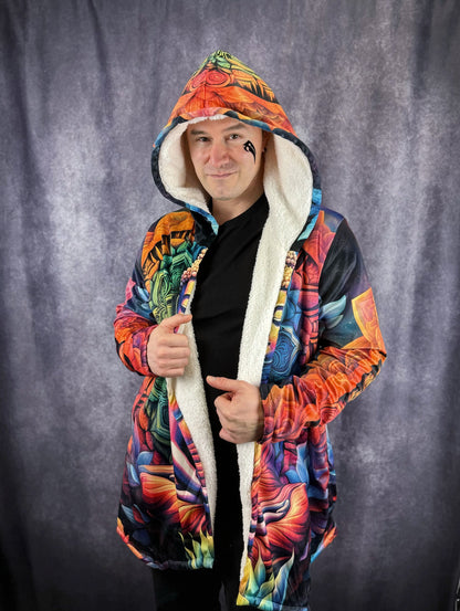 Lotus Buddha Cloak | Zen Cloak | Fleece Jacket | Rave Outerwear | Wook Outfit