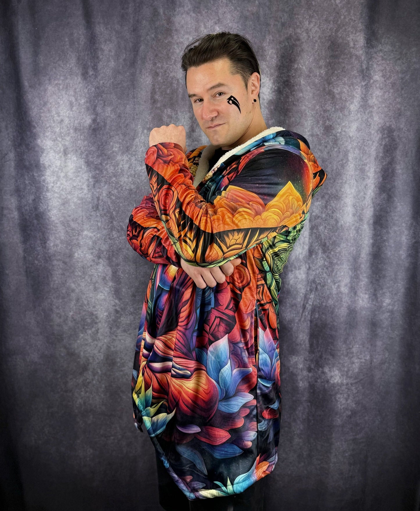 Lotus Buddha Cloak | Zen Cloak | Fleece Jacket | Rave Outerwear | Wook Outfit