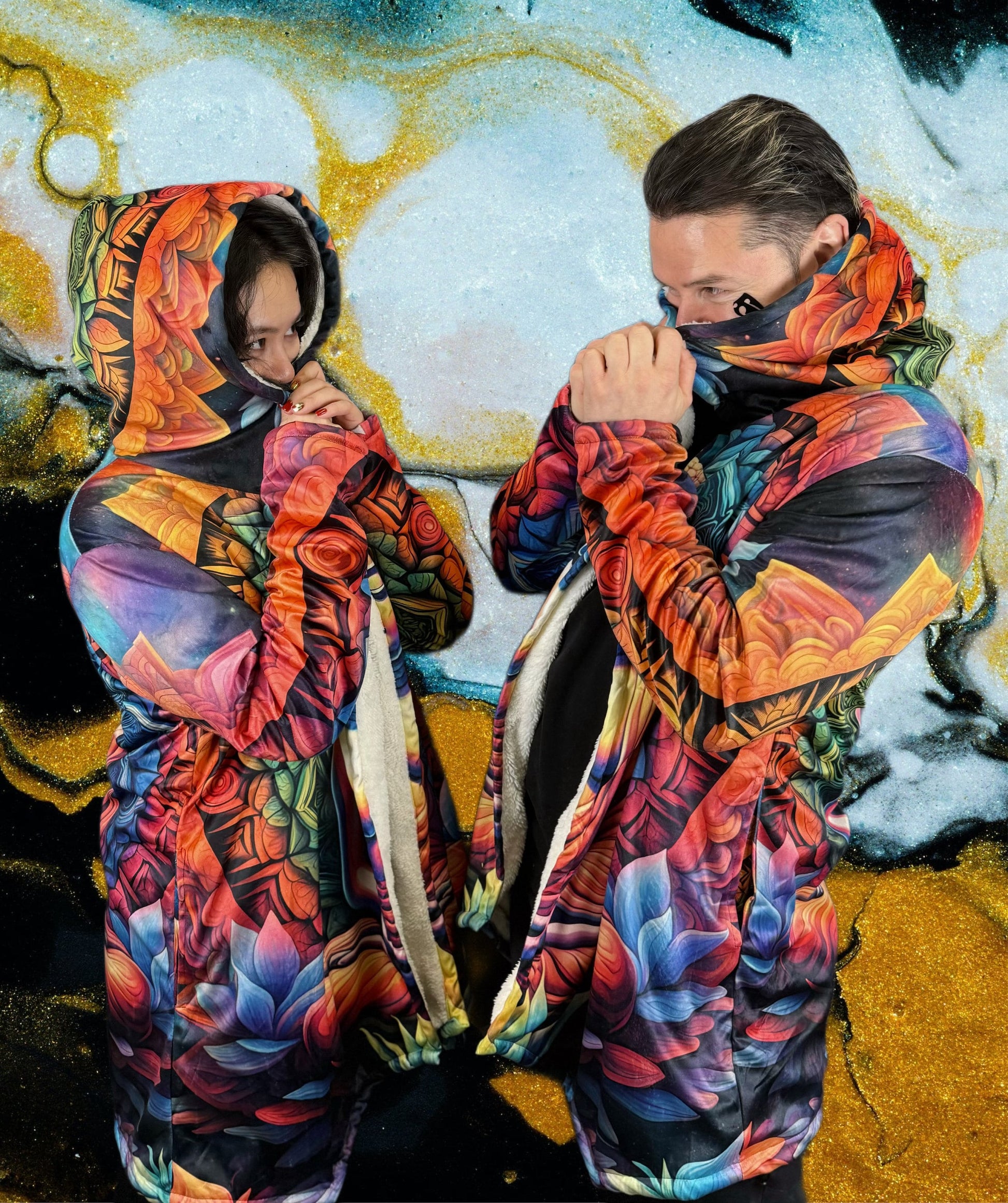 Lotus Buddha Cloak | Zen Cloak | Fleece Jacket | Rave Outerwear | Wook Outfit