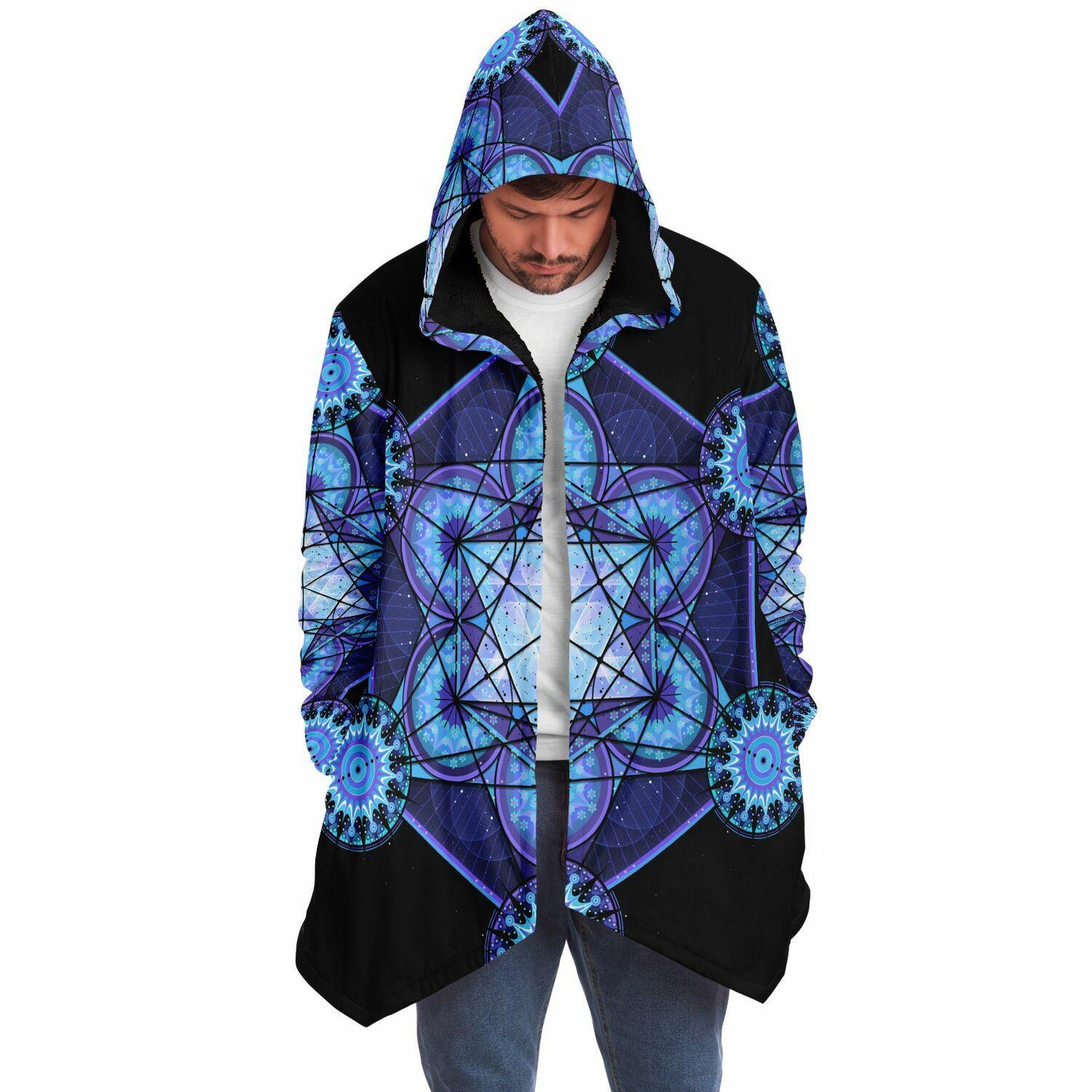 Mandala Fleece Cloak, Rave Wook Outerwear, Unisex Jacket