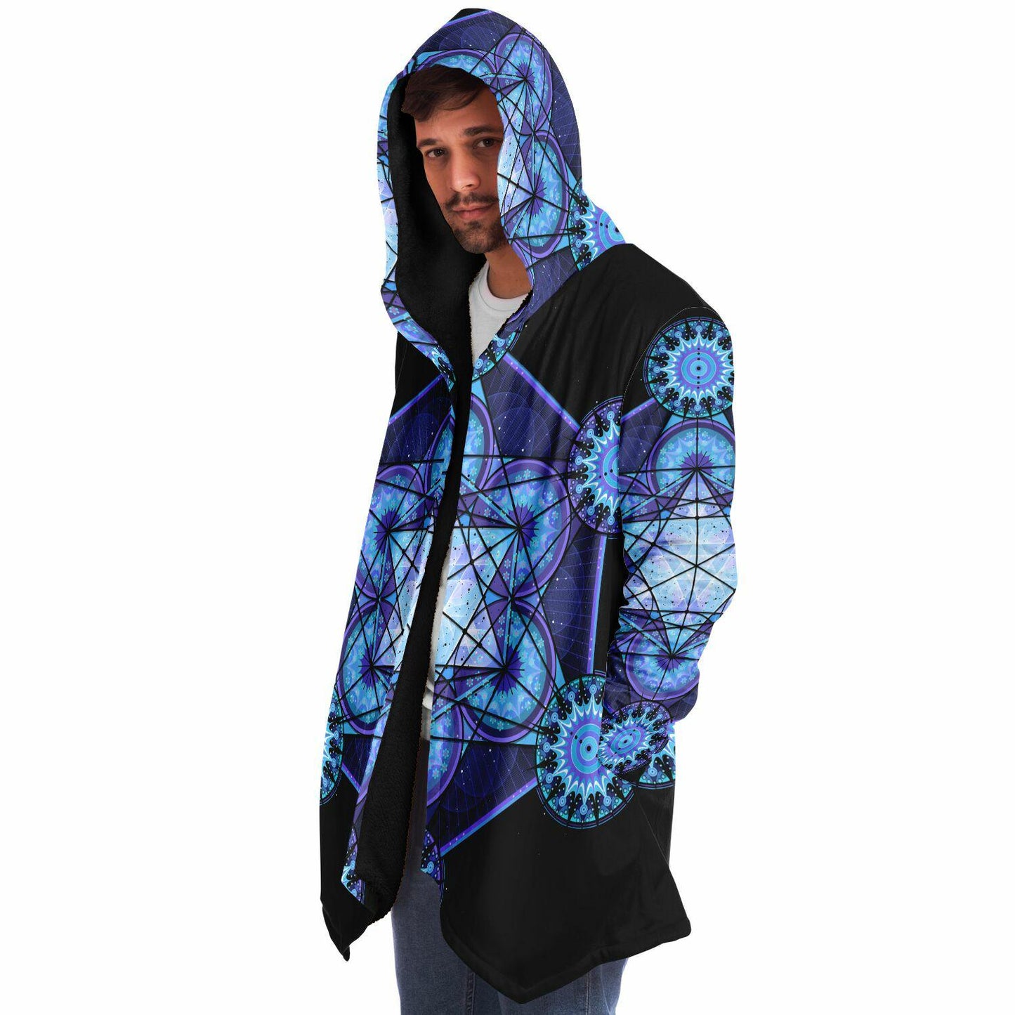 Mandala Fleece Cloak, Rave Wook Outerwear, Unisex Jacket