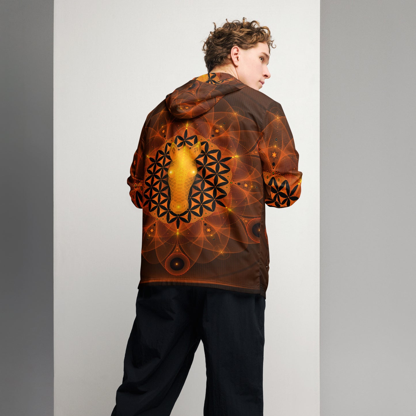 Sacred Horse Mandala Unisex Windbreaker