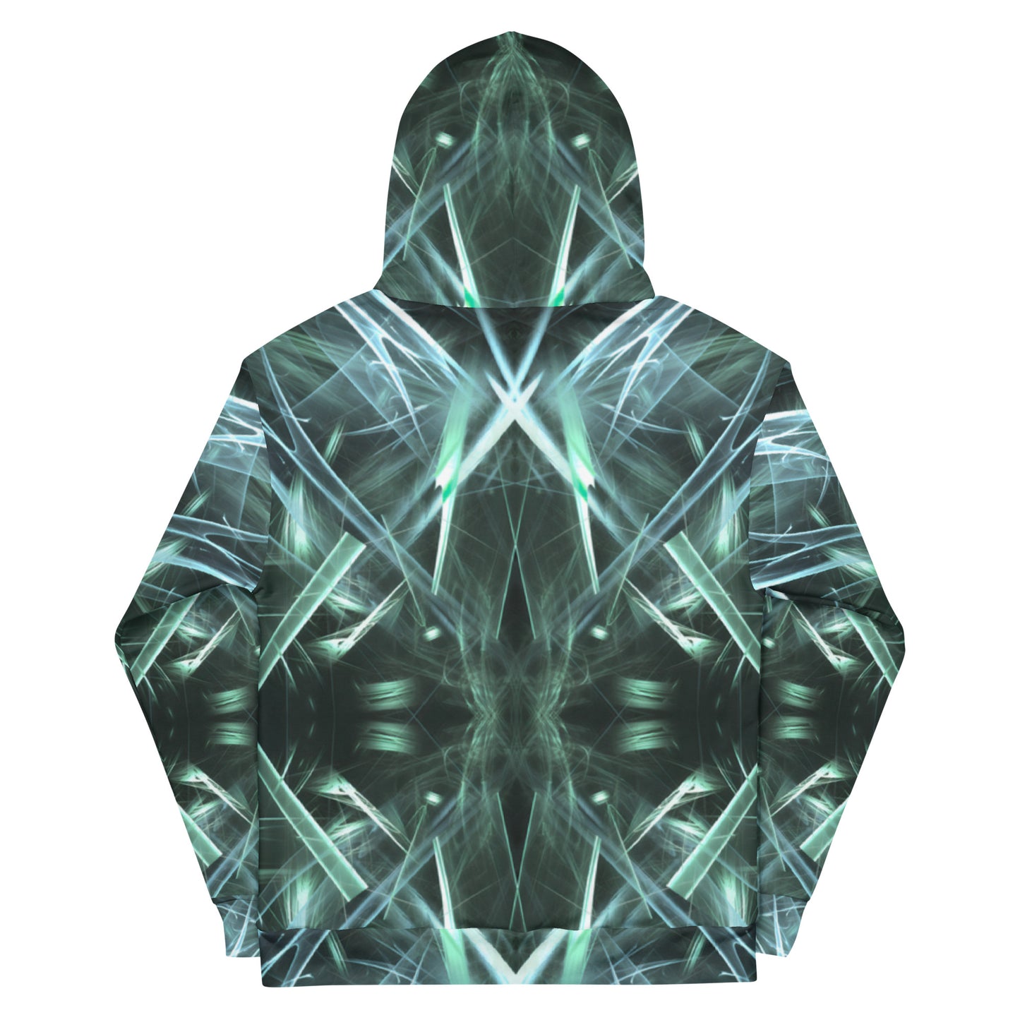 Fractal Symphony Green Unisex Hoodie - Recycled Material
