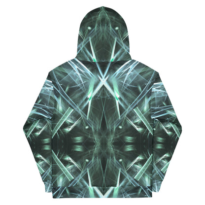 Fractal Symphony Green Unisex Hoodie - Recycled Material