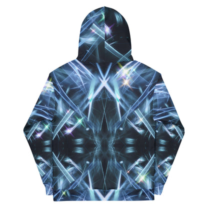 Fractal Symphony Blue Unisex Hoodie - Recycled Material