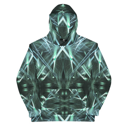 Fractal Symphony Green Unisex Hoodie - Recycled Material