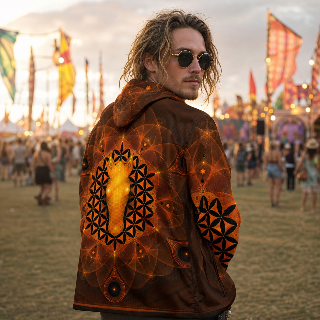 Sacred Horse Mandala Unisex Windbreaker